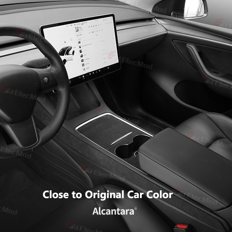 ElecMod Alcantara Center Console Side Trim Cover For Tesla Model Y