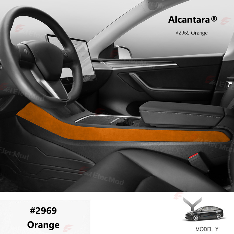 ElecMod Alcantara Center Console Side Trim Cover For Tesla Model Y