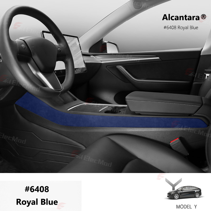 ElecMod Alcantara Center Console Side Trim Cover For Tesla Model Y