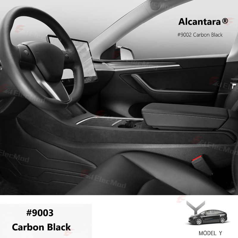 ElecMod Alcantara Center Console Side Trim Cover For Tesla Model Y