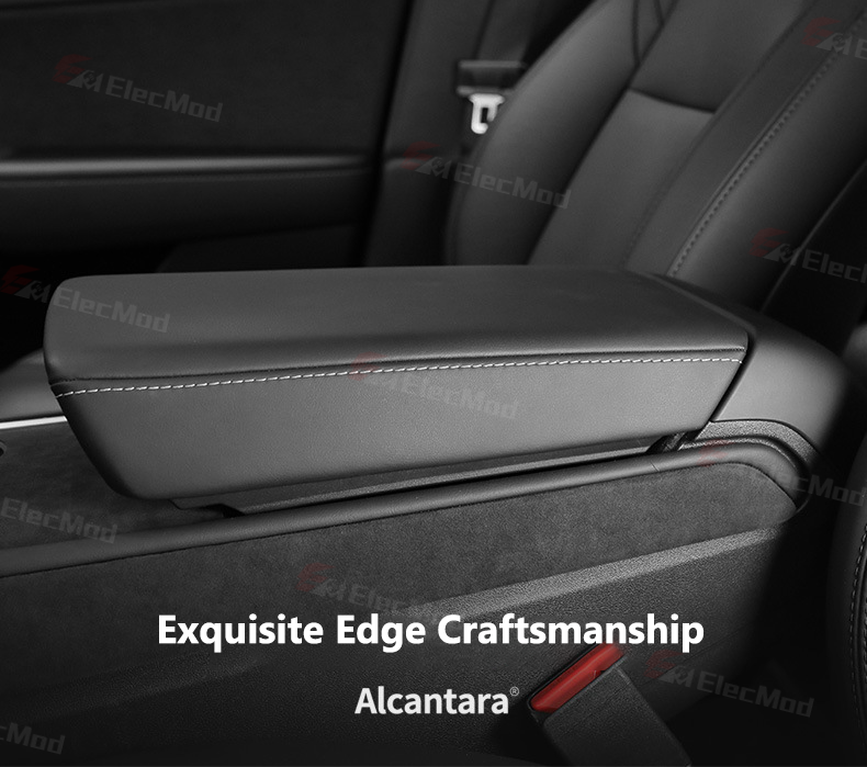 ElecMod Alcantara Center Console Side Trim Cover For Tesla Model Y