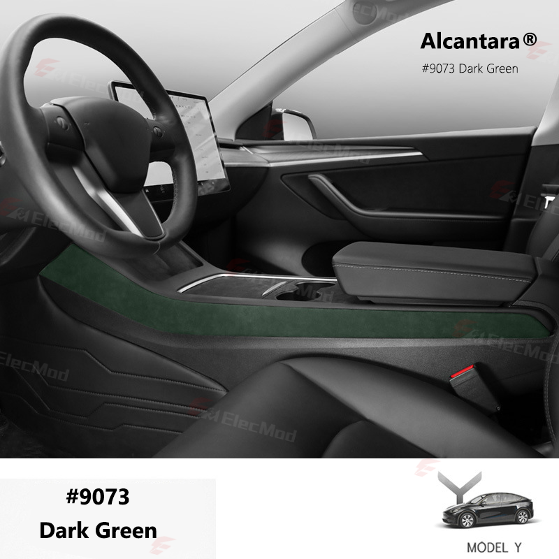 ElecMod Alcantara Center Console Side Trim Cover For Tesla Model Y