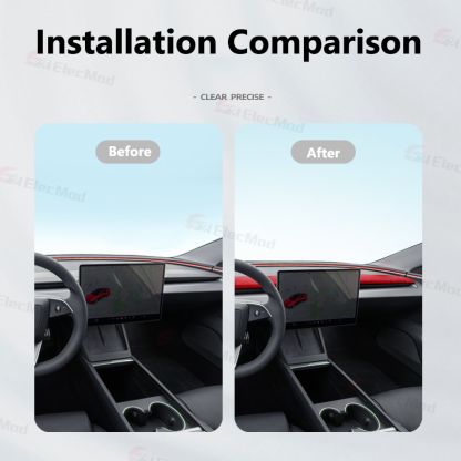 ElecMod Alcantara Dash Cap Trim Cover For Tesla Model 3 Highland