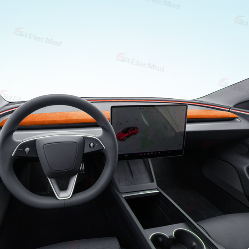 ElecMod Alcantara Dash Cap Trim Cover For Tesla Model 3 Highland