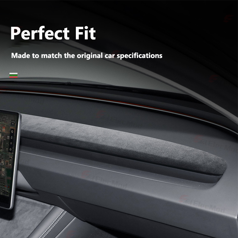 ElecMod Alcantara Dash Cap Trim Cover For Tesla Model 3 Highland