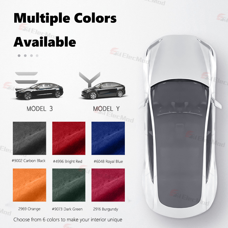 ElecMod Alcantara Dash Cap Trim Cover For Tesla Model 3/Y