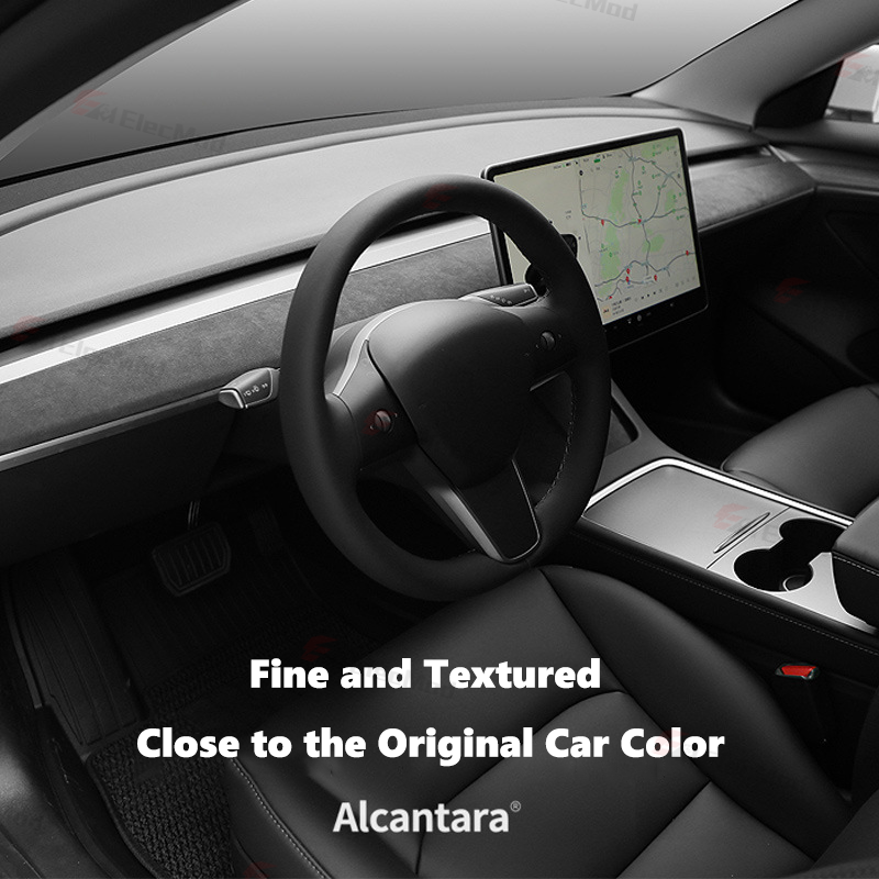 ElecMod Alcantara Dash Cap Trim Cover For Tesla Model 3/Y
