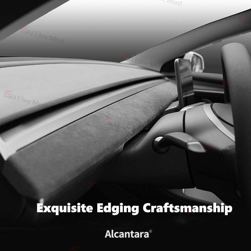 ElecMod Alcantara Dash Cap Trim Cover For Tesla Model 3/Y