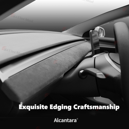 ElecMod Alcantara Dash Cap Trim Cover For Tesla Model 3/Y