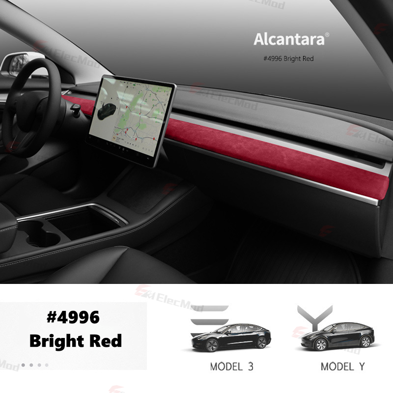 ElecMod Alcantara Dash Cap Trim Cover For Tesla Model 3/Y