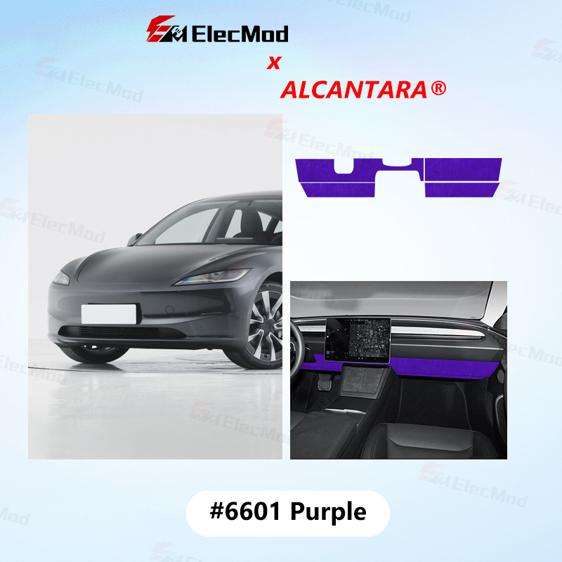 ElecMod Alcantara Dashboard Under-Panel Trim for Tesla Model 3 Highland