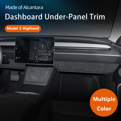ElecMod Alcantara Dashboard Under-Panel Trim for Tesla Model 3 Highland