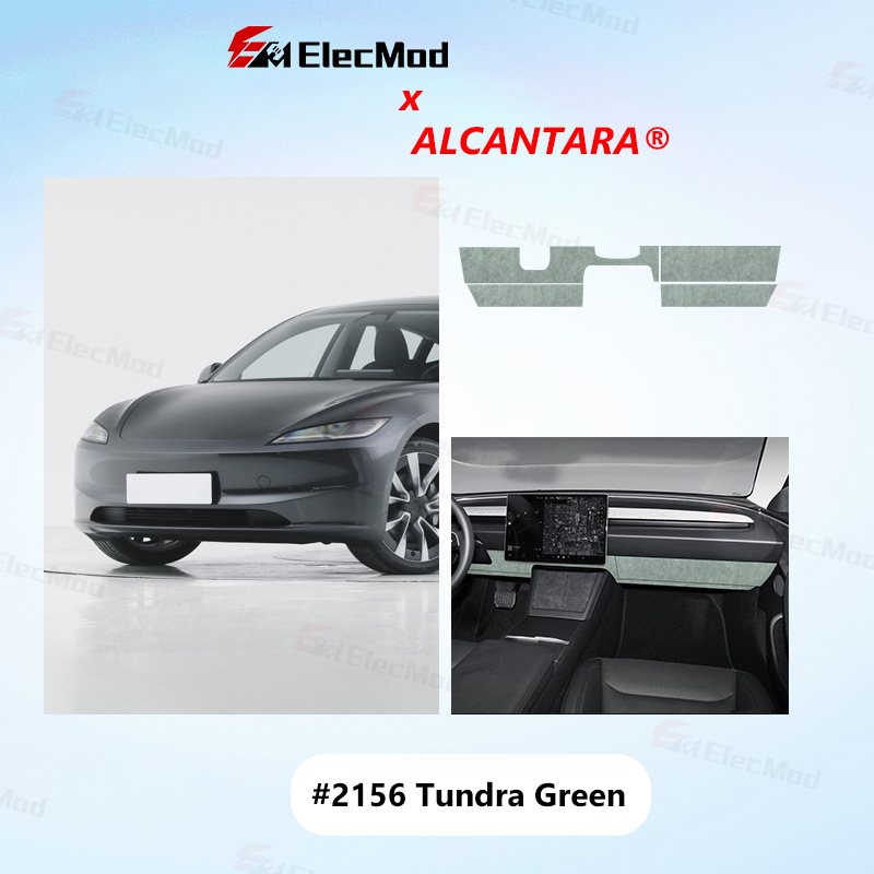 ElecMod Alcantara Dashboard Under-Panel Trim for Tesla Model 3 Highland