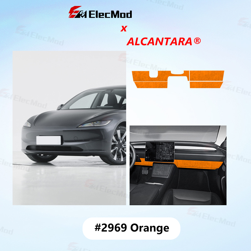 ElecMod Alcantara Dashboard Under-Panel Trim for Tesla Model 3 Highland