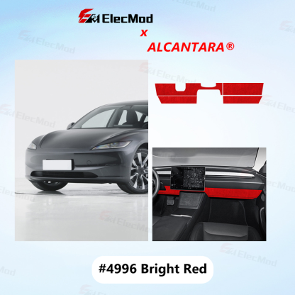 ElecMod Alcantara Dashboard Under-Panel Trim for Tesla Model 3 Highland