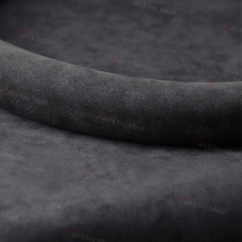 ElecMod Alcantara Hand-Stitched Steering Wheel Trim Cover For Tesla Model 3/Y