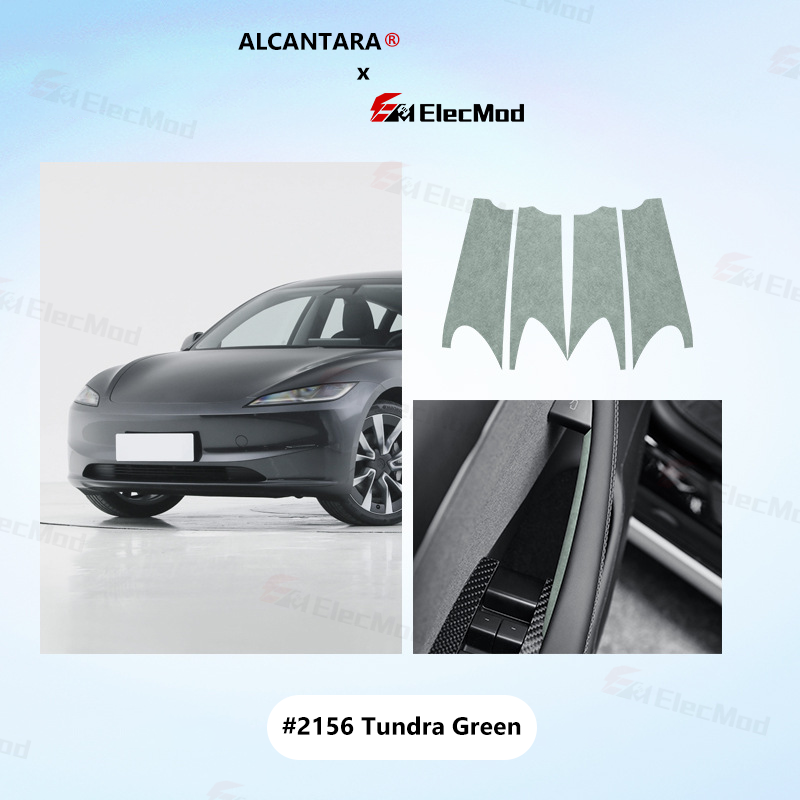 ElecMod Alcantara Inner Door Handle Trim Cover Sticker For Tesla Model 3 Highland