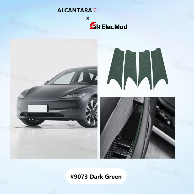 ElecMod Alcantara Inner Door Handle Trim Cover Sticker For Tesla Model 3 Highland