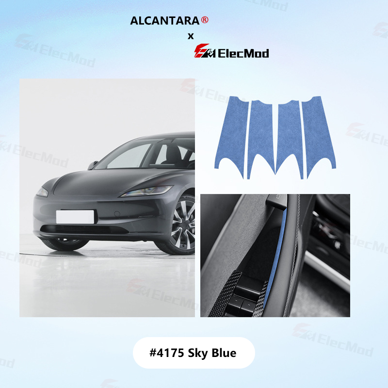ElecMod Alcantara Inner Door Handle Trim Cover Sticker For Tesla Model 3 Highland