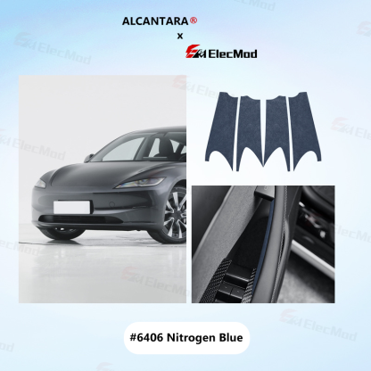 ElecMod Alcantara Inner Door Handle Trim Cover Sticker For Tesla Model 3 Highland