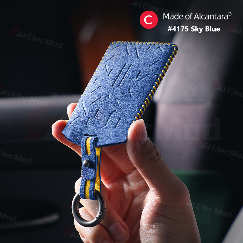 ElecMod Alcantara Key Card Holder for Tesla S3XY - Premium