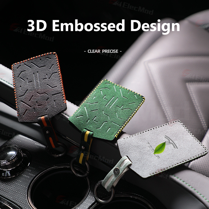 ElecMod Alcantara Key Card Holder for Tesla S3XY