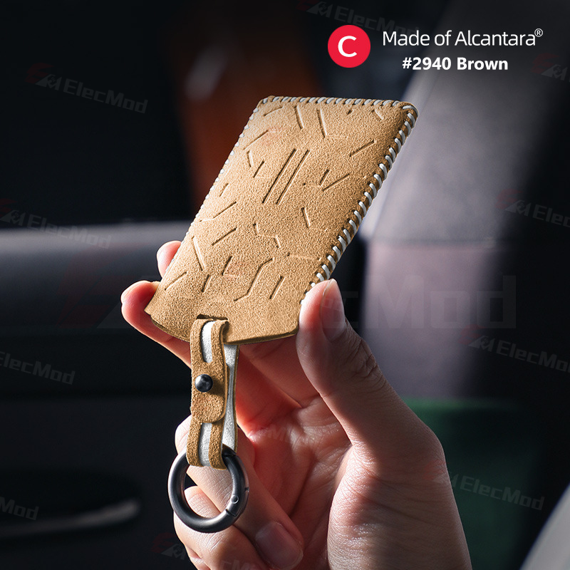 ElecMod Alcantara Key Card Holder for Tesla S3XY