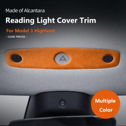 ElecMod Alcantara Reading Light Trim Cover For Tesla Model 3 Highland