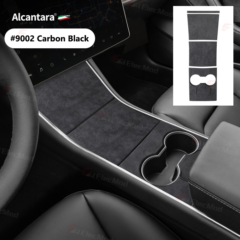 thumbnail image 2 of QUTBAG Suede Center Console Armrest Wrap For Tesla Model 3 2017-2020 – Black & Gray Interior Upgrade Kit 2 of 14