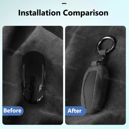 ElecMod Alcantara Tesla Key Fob Cover for Model 3/Y/S/X