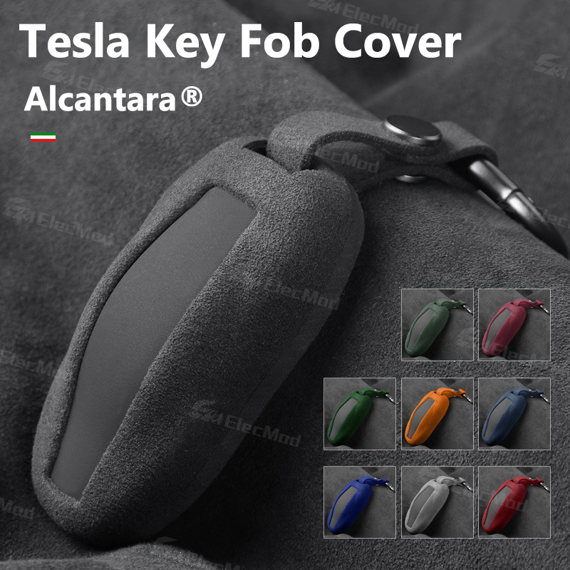 ElecMod Alcantara Tesla Key Fob Cover for Model 3/Y/S/X
