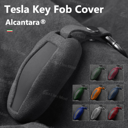 ElecMod Alcantara Tesla Key Fob Cover for Model 3/Y/S/X