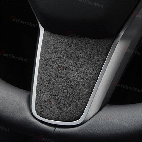 ElecMod Alcantara Tesla Steering Wheel Trim Cover For Model 3/Y