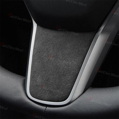 ElecMod Alcantara Tesla Steering Wheel Trim Cover For Model 3/Y