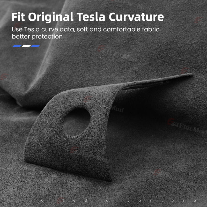 ElecMod Alcantara Tesla Steering Wheel Trim Cover For Model 3/Y