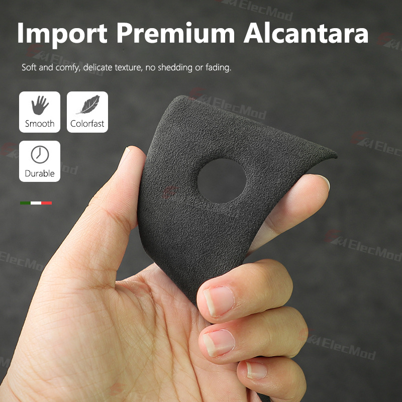 ElecMod Alcantara Tesla Steering Wheel Trim Cover For Model 3/Y