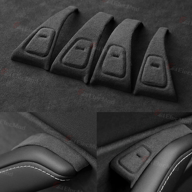 ElecMod Alcantara Door Button Switch Trim Cover For Tesla Model 3/Y