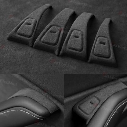 ElecMod Alcantara Door Button Switch Trim Cover For Tesla Model 3/Y