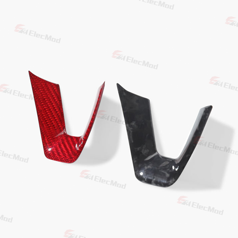 ElecMod Real Carbon Fiber Steering Wheel U-Shape Cover for Model 3 Highland