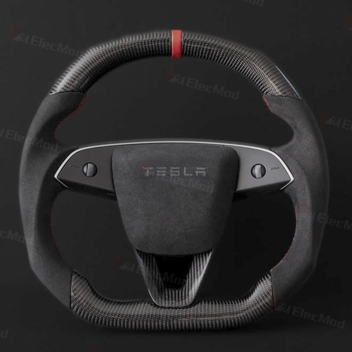 ElecMod Custom Sport Carbon Fiber Steering Wheel for Model 3 Highland