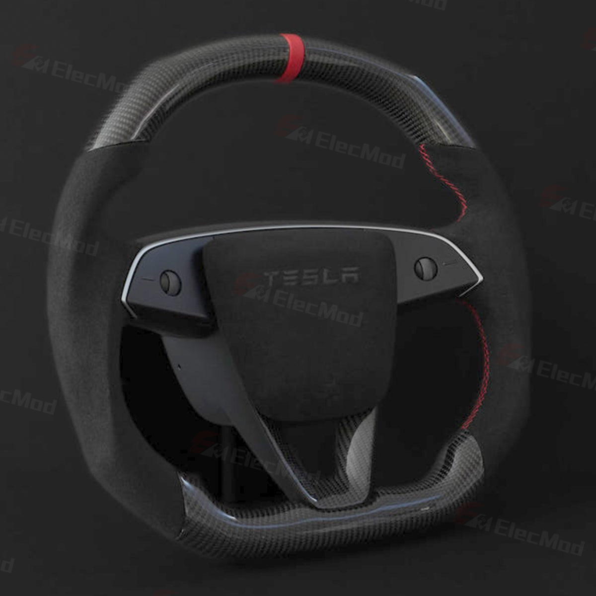 ElecMod Custom Sport Carbon Fiber Steering Wheel for Model 3 Highland