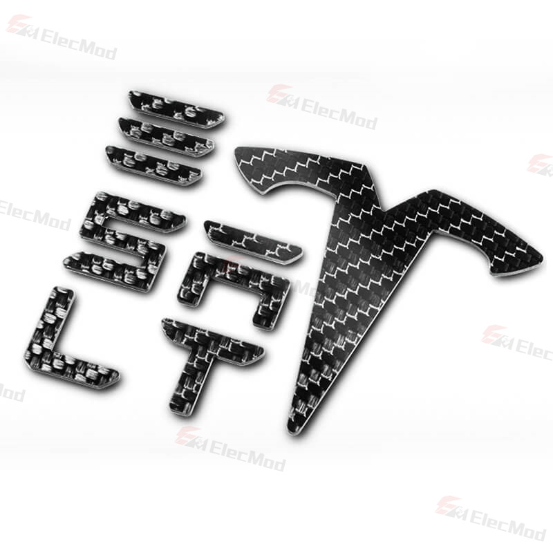 ElecMod Real Carbon Fiber Logo Covers For Model 3/Y Accessories