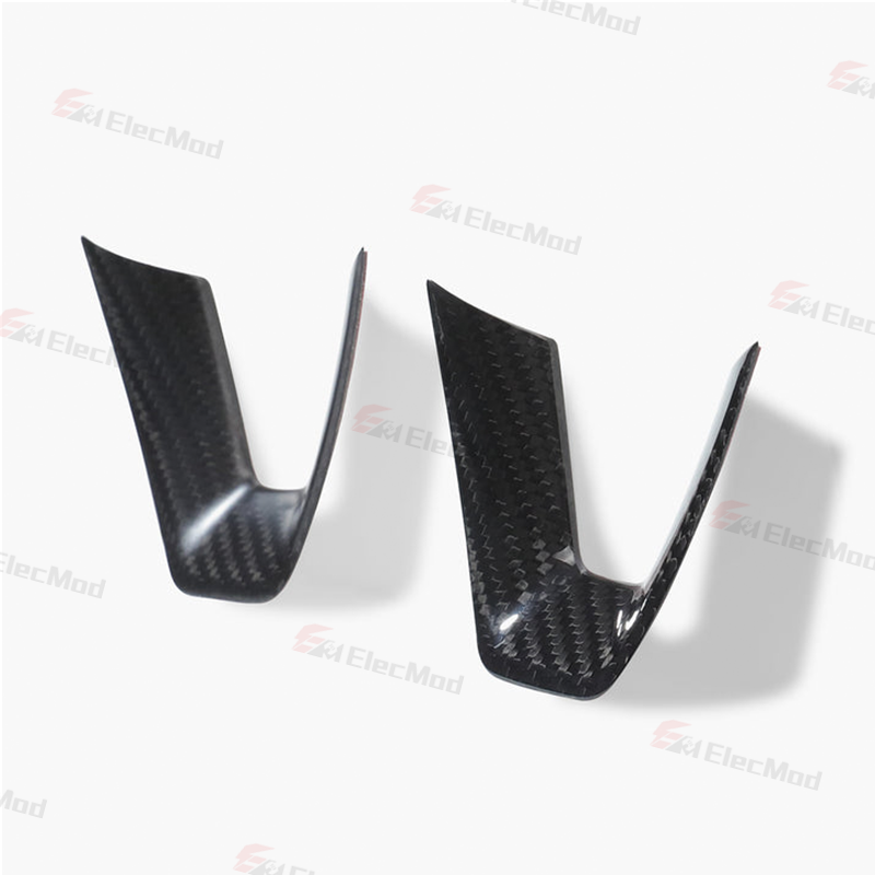 ElecMod Real Carbon Fiber Steering Wheel U-Shape Cover for Model 3 Highland