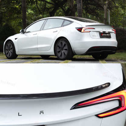 ElecMod Real Carbon Fiber Trunk Spoiler for Model 3 Highland