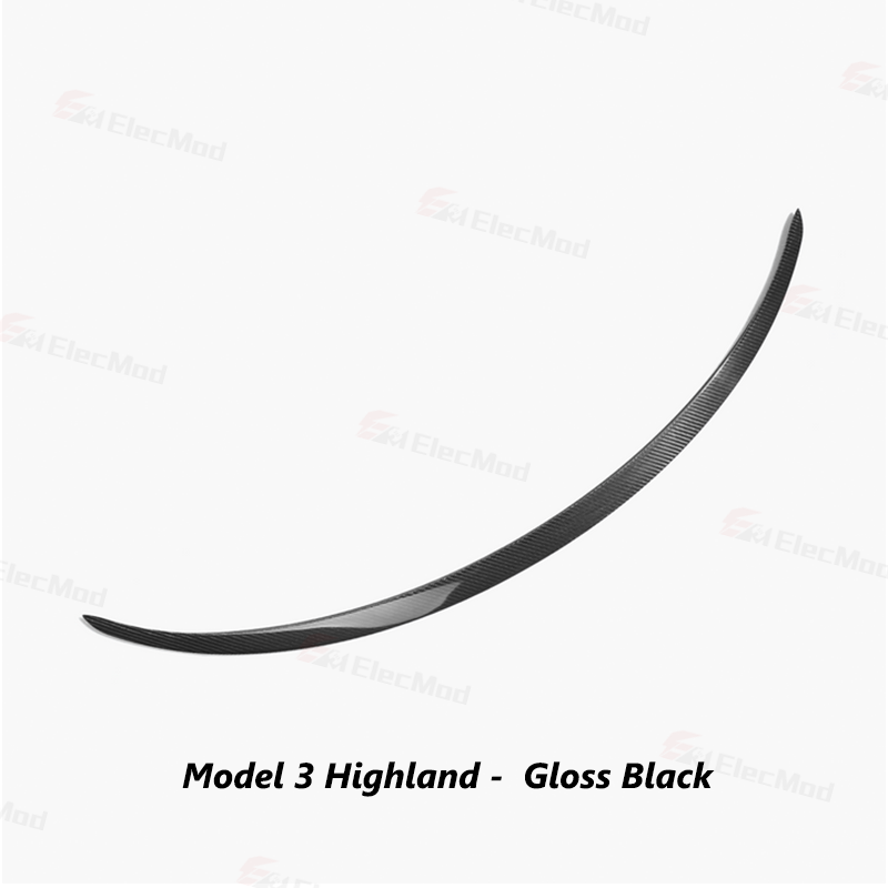 ElecMod Real Carbon Fiber Trunk Spoiler for Model 3 Highland