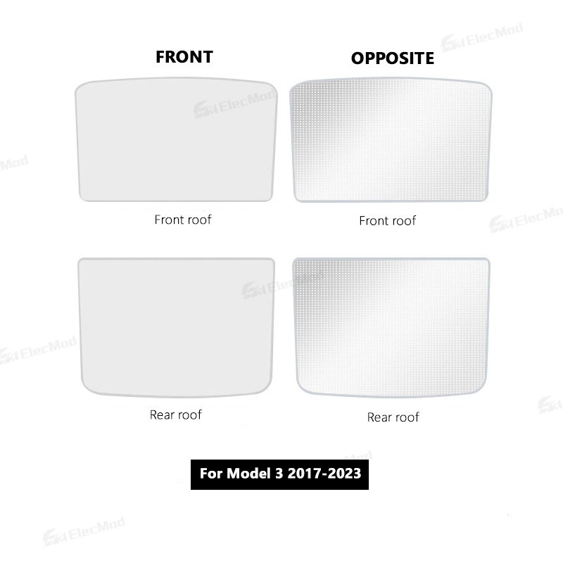 ElecMod Lightweight Simple Installation Roof Sunshade For Model 3/Y/Model 3 Highland/Model Y Juniper