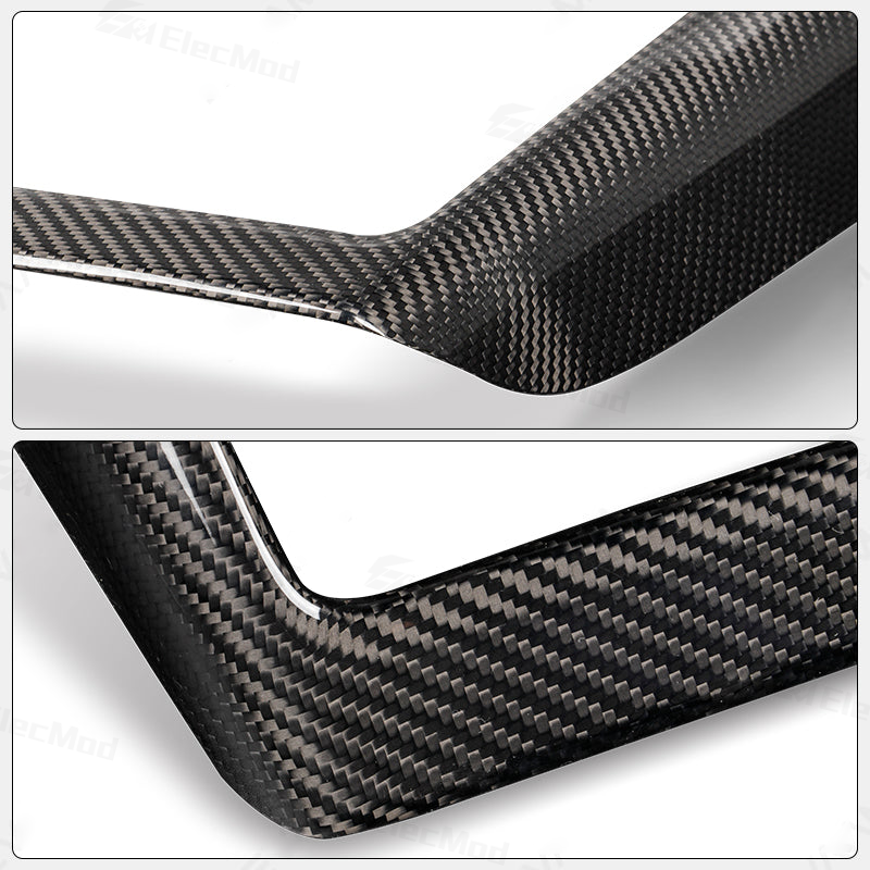 ElecMod Real Carbon Fiber Center Console Charging Frame Cover for Tesla Model 3 Highland 2024+