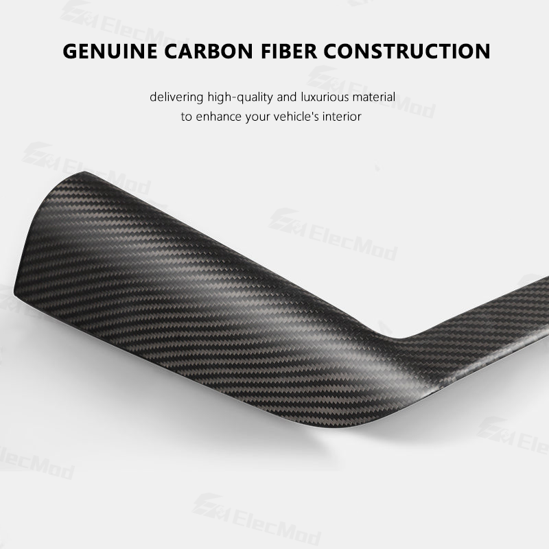 ElecMod Real Carbon Fiber Center Console Charging Frame Cover for Tesla Model 3 Highland 2024+
