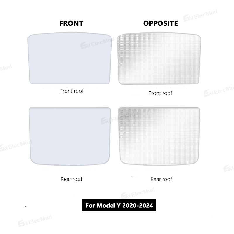 ElecMod Lightweight Simple Installation Roof Sunshade For Model 3/Y/Model 3 Highland/Model Y Juniper