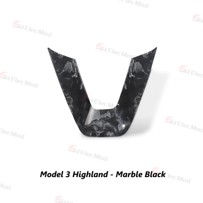 ElecMod Real Carbon Fiber Steering Wheel U-Shape Cover for Model 3 Highland